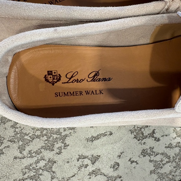 Loro Piana Beige Suede Slip-On Loafers